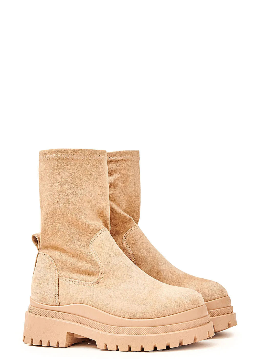 Seventyseven Lifestyle Damen Schuh Stiefel Velour-Optik beige